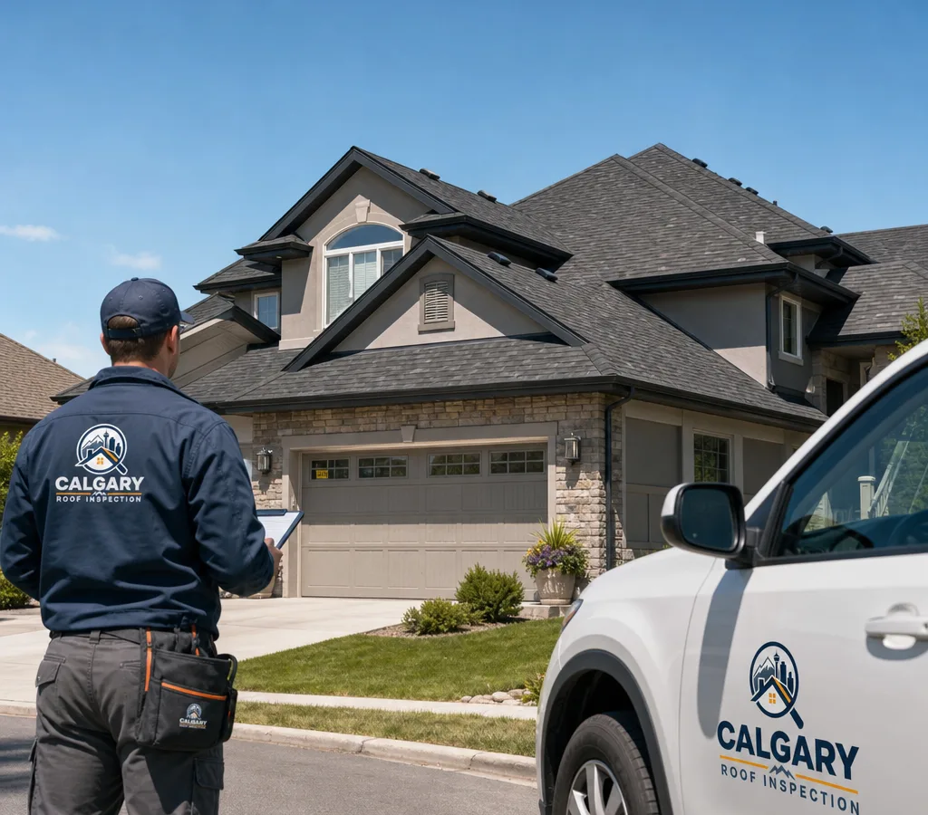 Calgary single-family home with an asphalt shingle roof, visible rooflines, vents, and eaves