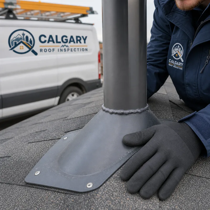 Properly flashed metal roof vent stack with a high-quality boot, sealant, and clean fastener placement